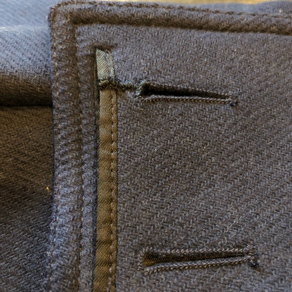 SOLDBurberry Wool Navy Double Breasted Belted Coat - Picture 5 of 8